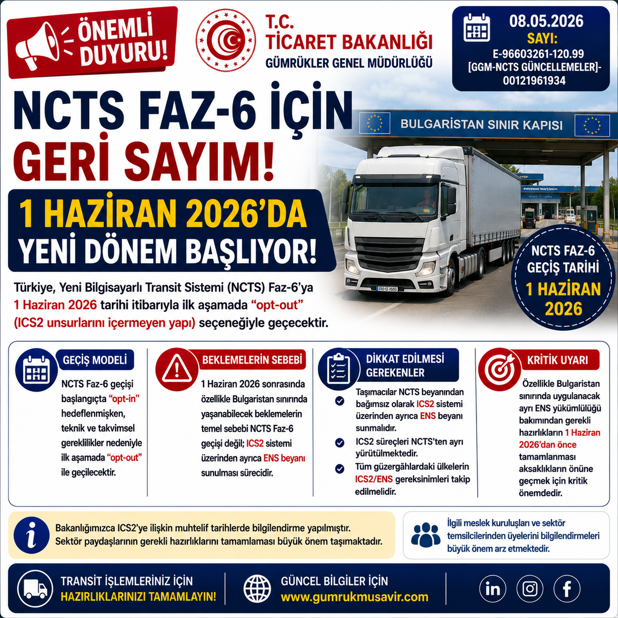 NCTS FAZ-6 ���N GER� SAYIM: 1 HAZ�RAN 2026�DA YEN� D�NEM BA�LIYOR